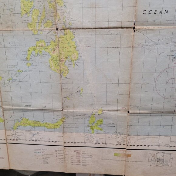 Feb 1944 WWII Amy Air Forces Long Range Navigation Chart Philippine Island Topo - Picture 11 of 16